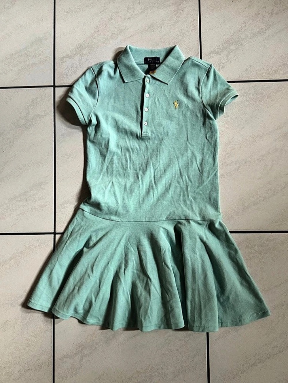 Polo Ralph Lauren Girls Polo Dress. Turquoise. Size: 8, 10